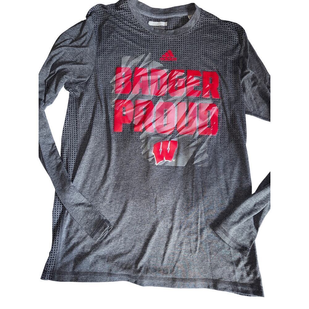 UNIVERSITY OF WISCONSIN BADGERS shirt size M medium ADIDAS